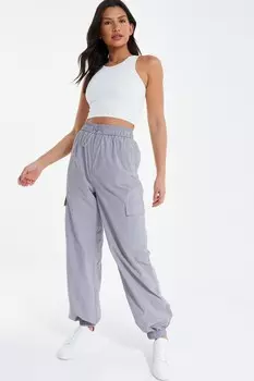 Серые брюки-карго Parachute QUIZ Clothing