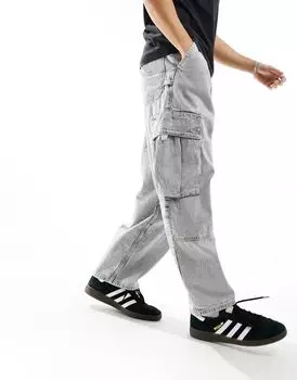 Серые брюки-карго Pull&Bear