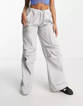 Серые брюки карго с парашютом ASOS DESIGN Tall