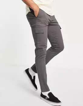 Серые брюки карго скинни ASOS DESIGN