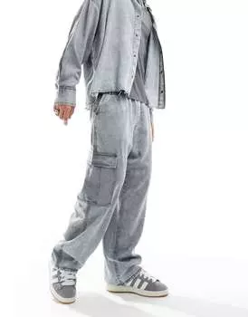 Серые брюки-комбинезоны Bershka