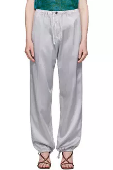 Серые брюки на завязках Dries Van Noten