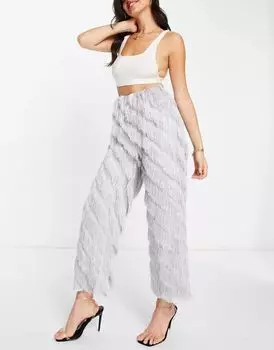 Серые брюки с бахромой ASOS