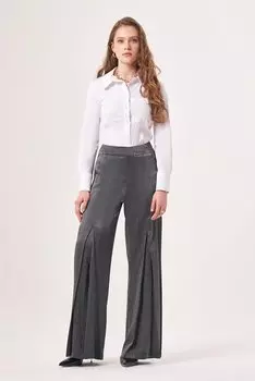 Серые брюки с блестящими деталями Mizalle