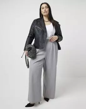 Серые брюки с полосками по бокам River Island
