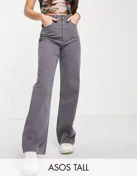 Серые брюки широкого кроя ASOS DESIGN Tall