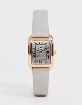 Серые часы Limit из искусственной кожи с прямоугольным циферблатом