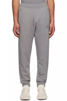 Серые дерзкие спортивные штаны с нашивкой в виде головы лисы Maison Kitsun