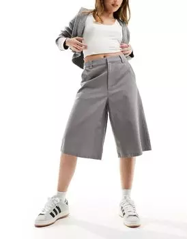 Серые длинные брюки ASOS DESIGN