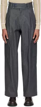 Серые джинсовые брюки карго со складками ABAGA VELLI