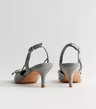 Серые джинсовые туфли-лодочки Public Desire с пяткой на пятке Public Desire, темно-серый