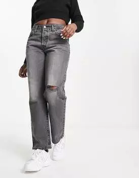 Серые джинсы прямого кроя Levi's 501 90-х годов