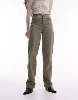 Серые джинсы прямого кроя с высокой посадкой Topshop