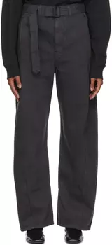 Серые джинсы с перекрученным поясом LEMAIRE