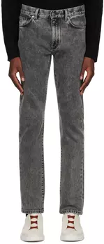 Серые джинсы с потертостями ZEGNA
