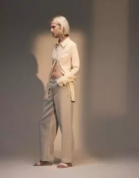 Серые джинсы с завязками на спине Topshop