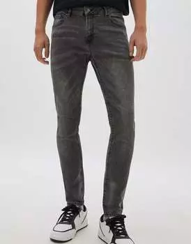 Серые джинсы скинни Pull&Bear