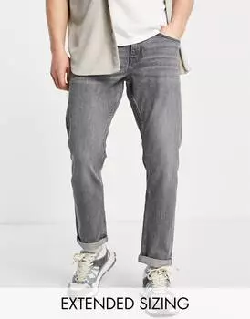 Серые джинсы скинни стрейч из денима с кромкой ASOS DESIGN