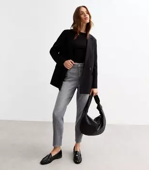 Серые джинсы Tori Mom с высокой талией New Look, темно-серый