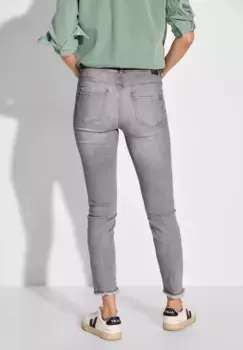 Серые джинсы узкого кроя Cecil, цвет Light Grey Stone Wash