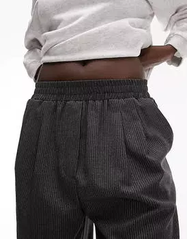 Серые джоггеры прямого кроя в тонкую полоску Topshop Tall