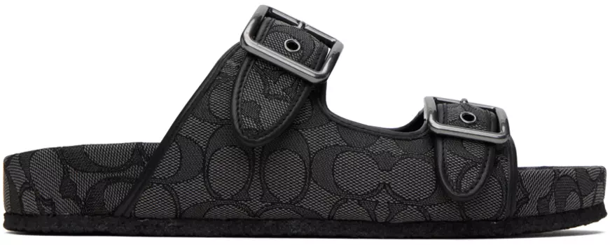 Серые фирменные сандалии Coach 1941