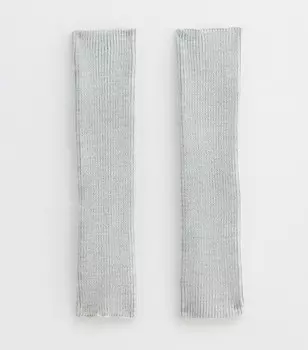 Серые гетры массивной вязки в рубчик New Look, бледно-серый