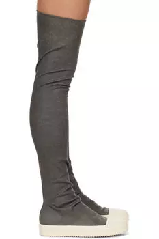 Серые голливудские высокие носки-кроссовки высокие сапоги Rick Owens DRKSHDW