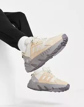 Серые и бежевые кроссовки adidas Originals ZX22 Boost