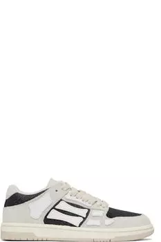 Серые и черные блестящие замшевые кроссовки Skel Top Low AMIRI