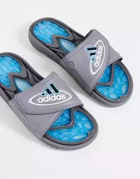 Серые и небесно-голубые шлепанцы adidas Originals Reptossage