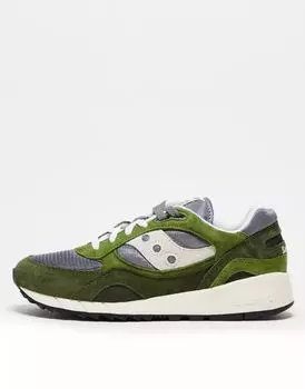 Серые и зеленые кроссовки Saucony Shadow 6000