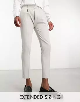 Серые классические брюки зауженного кроя ASOS DESIGN