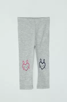 Серые колготки для девочек с принтом в виде сердечек JackandRoy