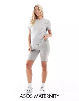 Серые короткие леггинсы ASOS DESIGN Maternity