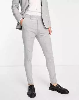 Серые костюмные брюки скинни ASOS