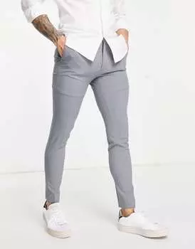 Серые костюмные брюки суперскинни ASOS