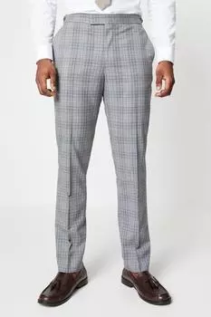 Серые костюмные брюки в клетку Burton, серый