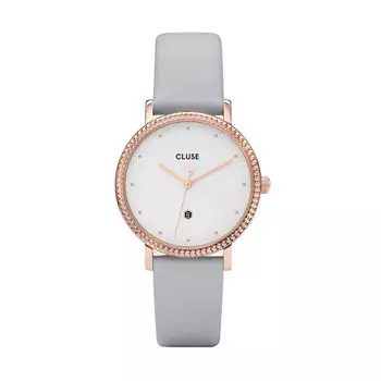 Серые кожаные часы Cluse