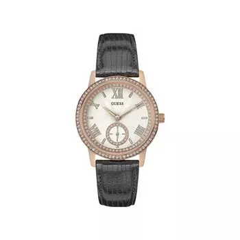 Серые кожаные часы GUESS