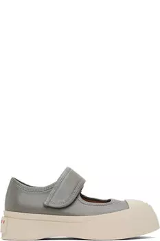 Серые кожаные кеды Мэри Джейн Marni