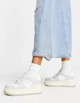 Серые кожаные кроссовки на платформе с корзиной Tommy Jeans Meg