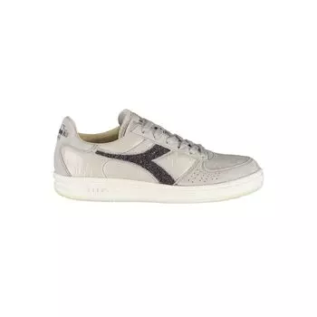 Серые кожаные женские кроссовки Diadora