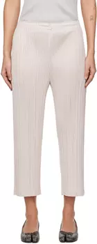 Серые кремовые брюки Pleats Please Issey Miyake