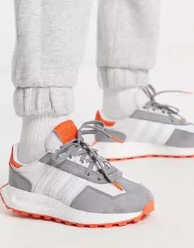 Серые кроссовки adidas Originals Retropy E5 с оранжевыми деталями