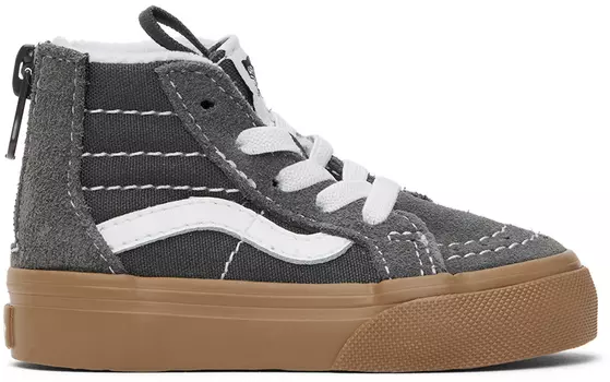 Серые кроссовки Baby Grey Sk8-Hi на молнии Vans