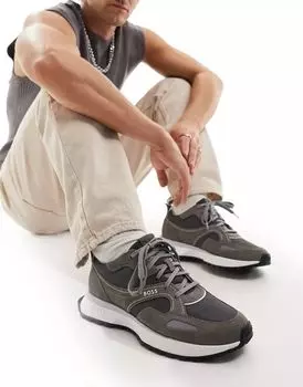 Серые кроссовки BOSS Jonah Runn BOSS Orange