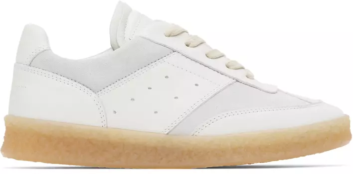 Серые кроссовки на шнуровке MM6 Maison Margiela, Gardenia/Dawn