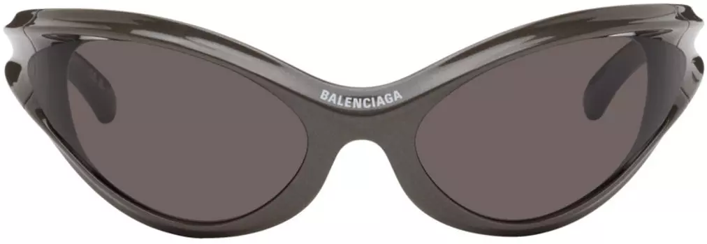 Серые круглые солнцезащитные очки Dynamo Balenciaga
