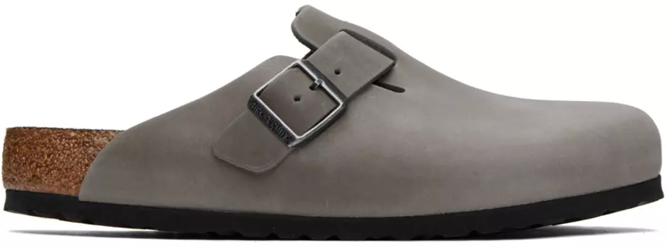 Серые лоферы Boston с мягкой стелькой Regular Regular Birkenstock